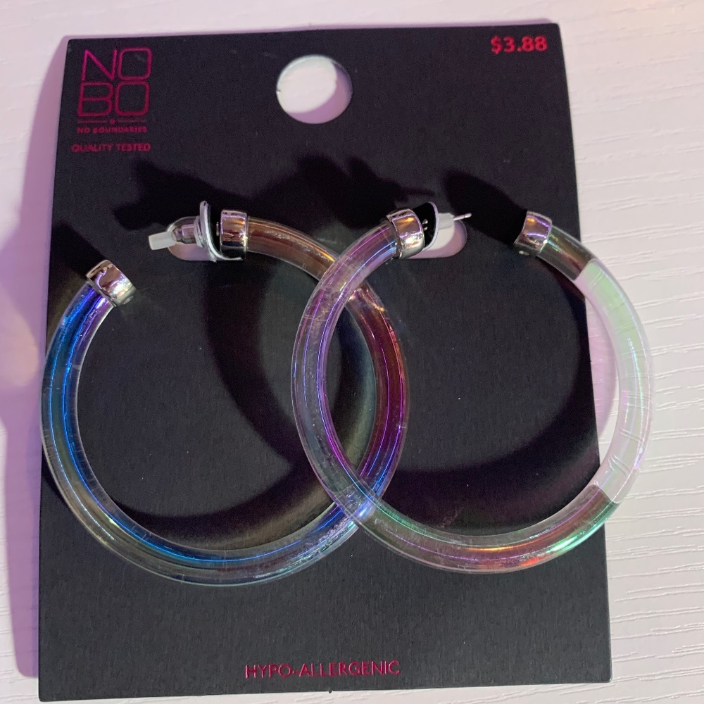 Holographic hoop earrings
